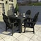 Highwood Usa Hamilton 5pc Square Outdoor Patio Furniture Dining Set AD-DNA44-BKE - alternate 2